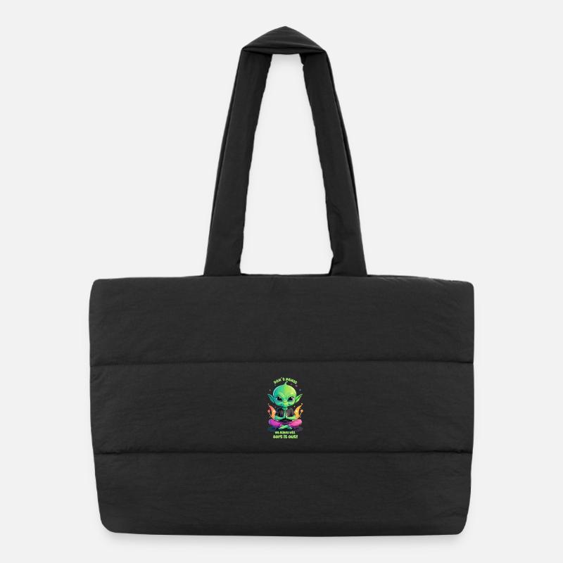 Cute Alien Regulates this ! Puffer Shopping Bag