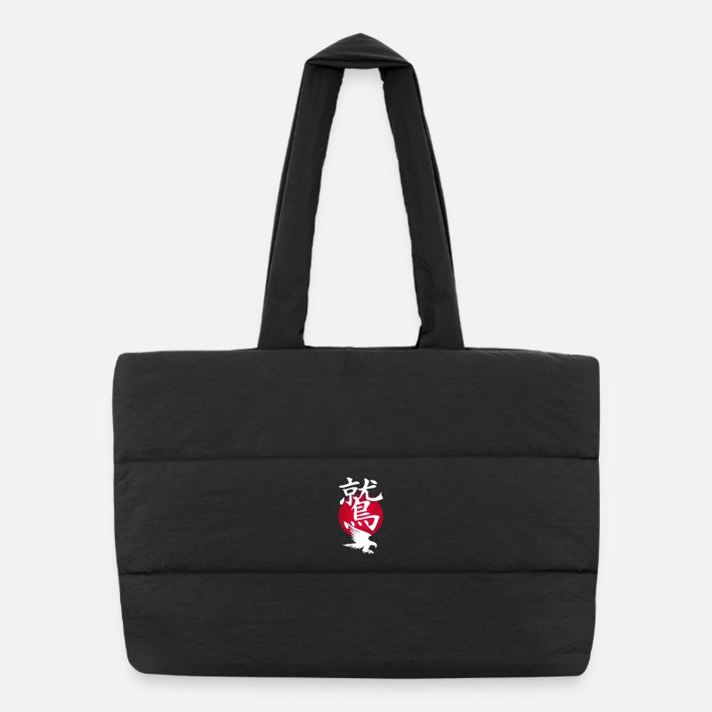 Aigle blanc et soleil rouge Sac shopping matelassé