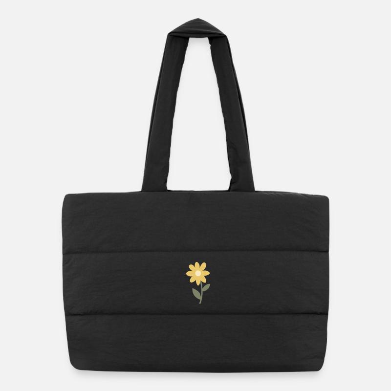 Minimales Blumenblütendesign Puffer-Einkaufstasche