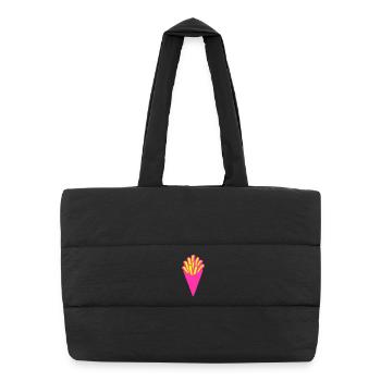 Frites Pop Art - Sac shopping matelassé - noir - Devant