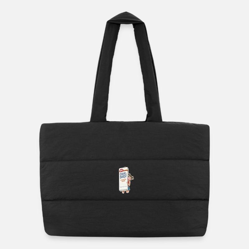 Chewing-gum rétro - Sac shopping matelassé - noir