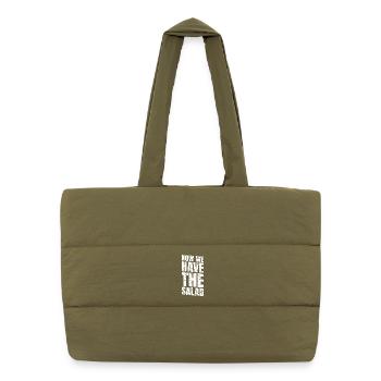 Now We Have The Salad - Puffer Shopping Bag - safari green - Front