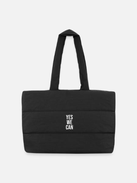 Yes We Can - Puffer Shopping Bag - black