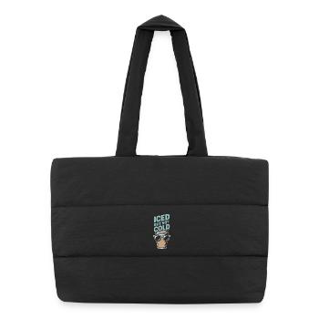 Iced But Not Cold Iced Coffee Humor Barista - Puffer Shopping Bag - black - Front