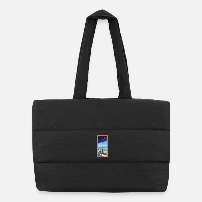 Winter by the sea Puffer Shopping Bag