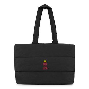 Keep Calm & Love Spain - Puffer-Einkaufstasche - Schwarz - Vorne