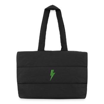 Green Lightning - Puffer Shopping Bag - black - Front