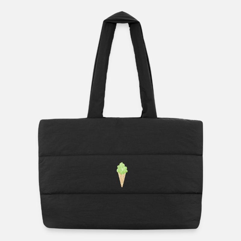Ice cream cone ice cream cone woodruff green Puffer Shopping Bag