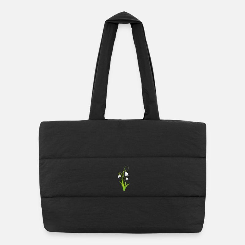 Snowdrops as beautiful spring flowers Puffer Shopping Bag
