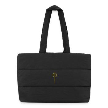 Celtic Cross Gold - Puffer-Einkaufstasche - Schwarz - Vorne