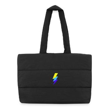 Faisceau néon tricolore - Sac shopping matelassé - noir - Devant