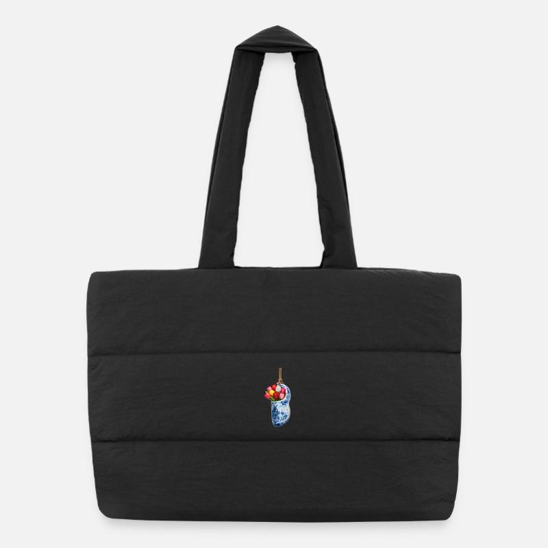 Tulpen in blauem Delfter Verschluss Puffer-Einkaufstasche