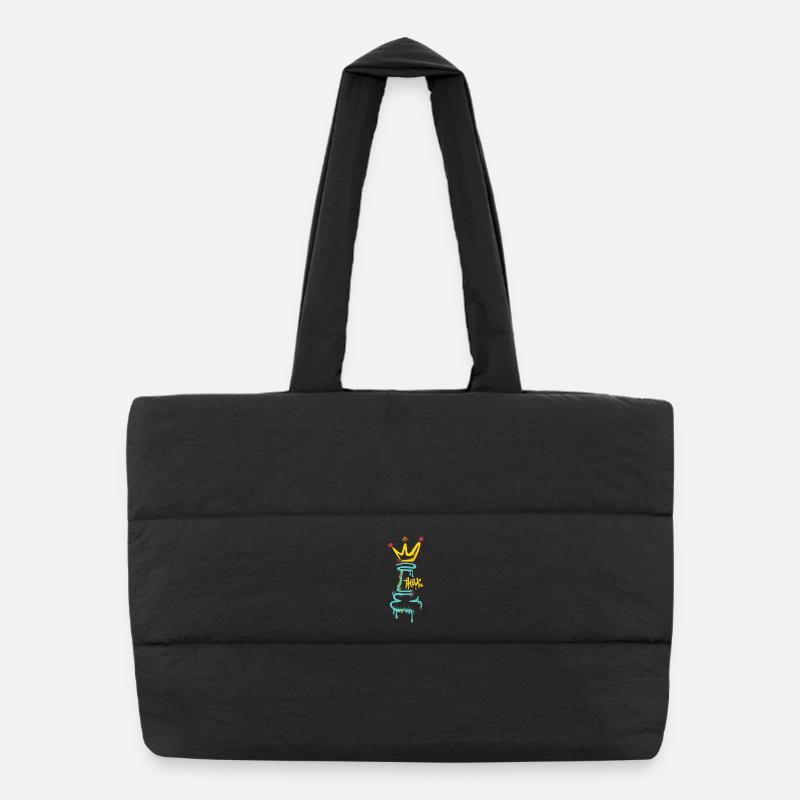 Chess Figure Graffiti with Crown – Street Art Puffer Shopping Bag