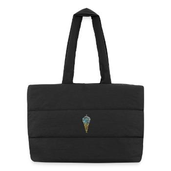 Glace Italienne labyrinthique (contours) - Puffer Shopping Bag - black - Front