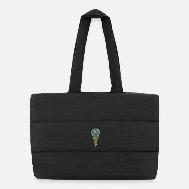 Glace Italienne labyrinthique (contours) Sac shopping matelassé