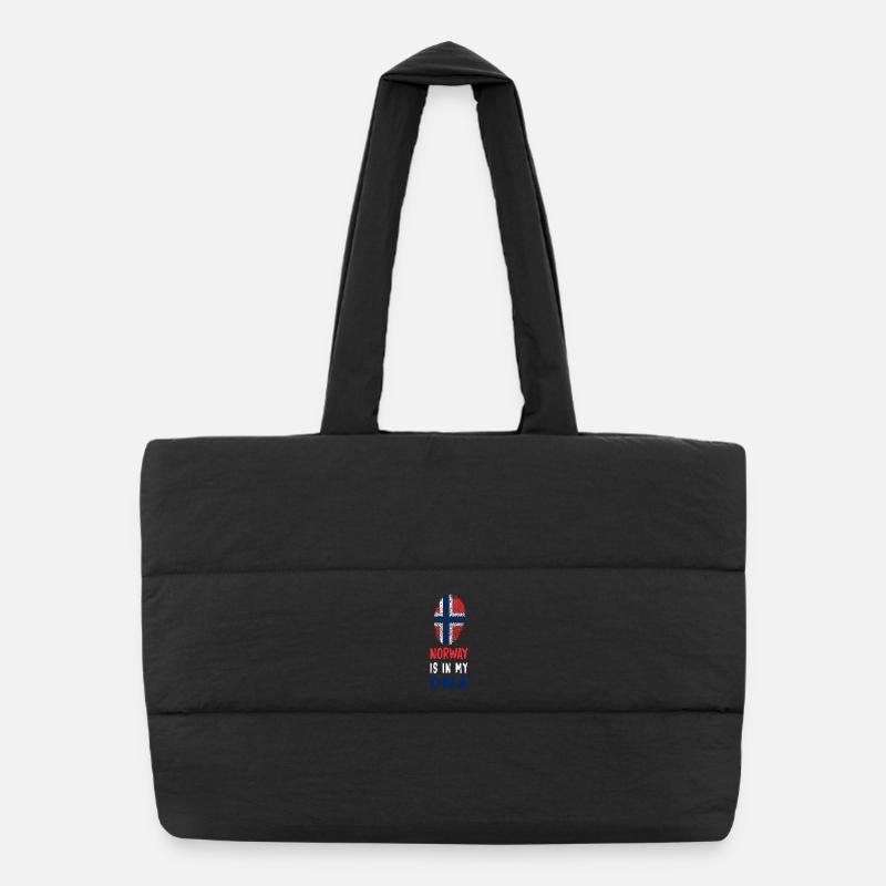 Norwegen ist in meiner DNA Design / Geschenkidee - Puffer-Einkaufstasche - Schwarz