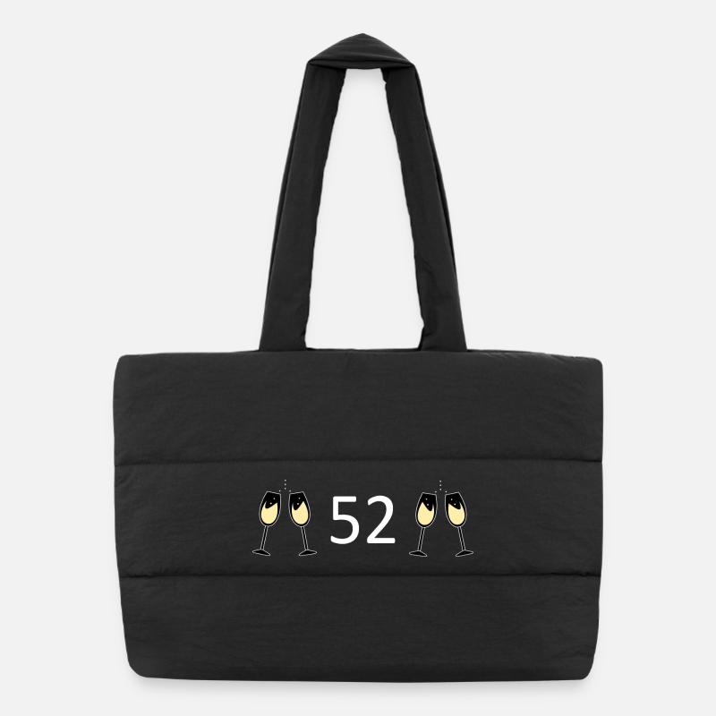 52nd Birthday 52 Years Anniversary 52 Number 52 Puffer Shopping Bag