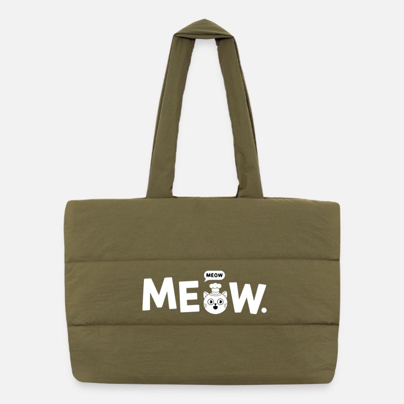 Meow Chef Cat Puffer Shopping Bag