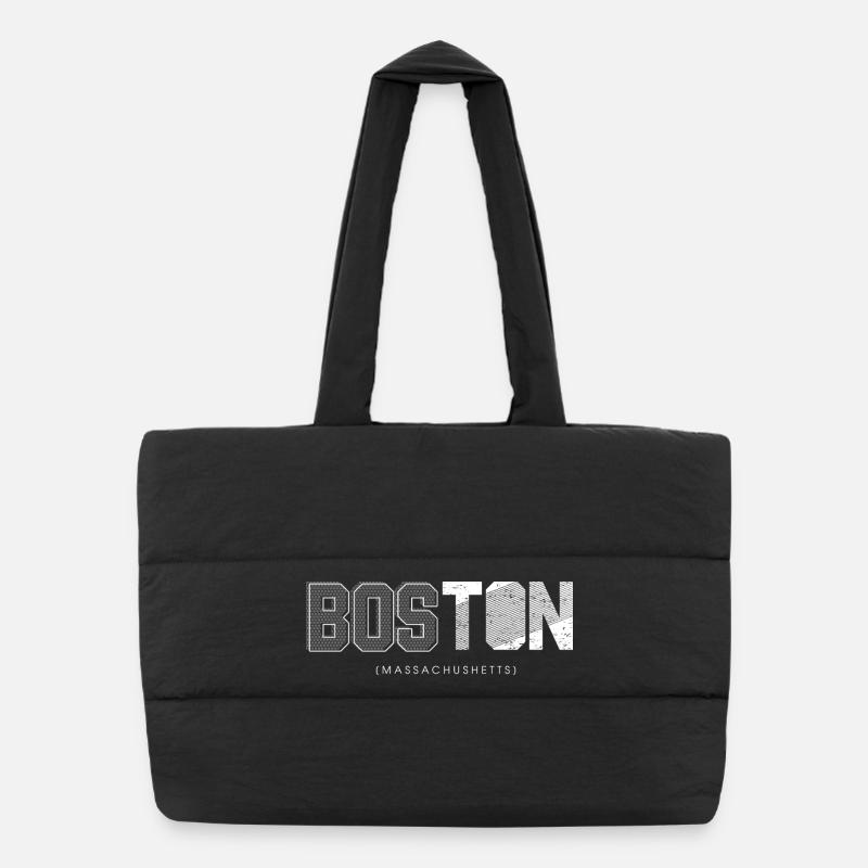 Boston Skyline Silhouette-Design Puffer-Einkaufstasche