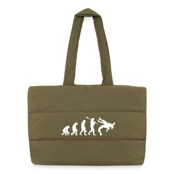Entwicklung der Wrestling-Silhouette-Kampfsportarten - Puffer-Einkaufstasche - safari Green - Vorne