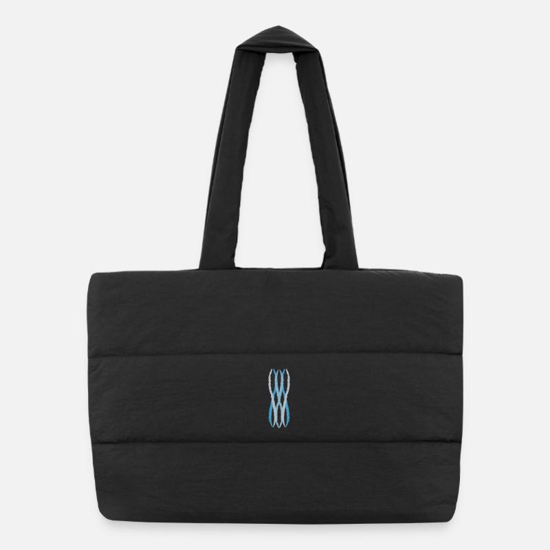wave Art | blue-grey Puffer Shopping Bag