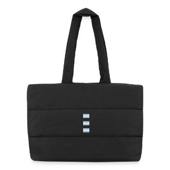 Trans Pride-Flaggen - Puffer-Einkaufstasche - Schwarz - Vorne