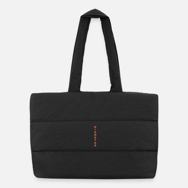 Dienstag - orange - Puffer-Einkaufstasche - Schwarz