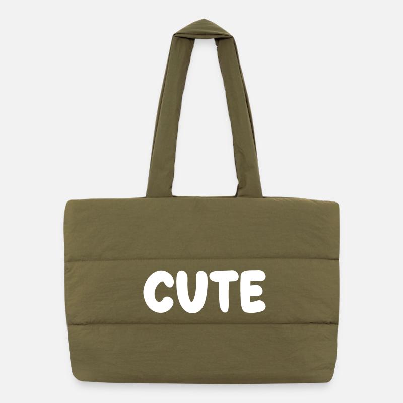 titre mignon avec police gonflée Sac shopping matelassé