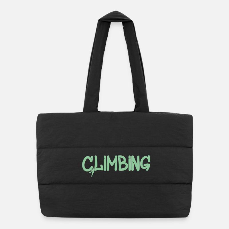 Klettergraffiti: Climbing Logo Puffer-Einkaufstasche