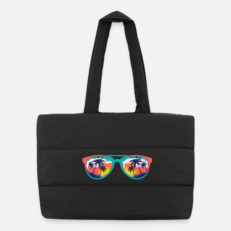 Sunset Palms Sonnenbrille Puffer-Einkaufstasche