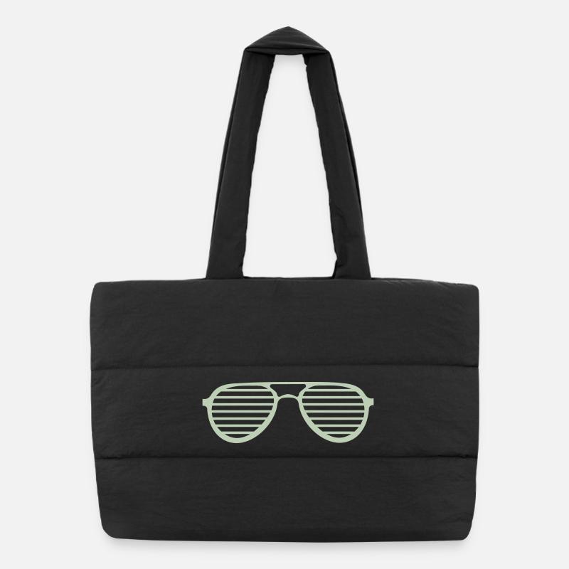 Retro Streifen Sonnenbrille Puffer-Einkaufstasche