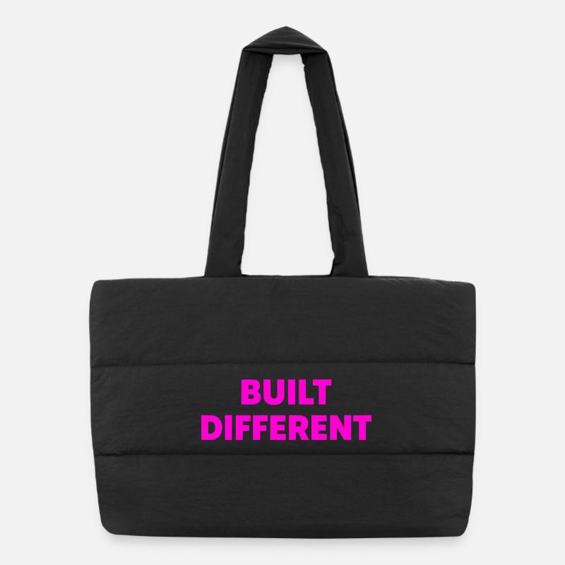 Differently built typography Puffer Shopping Bag