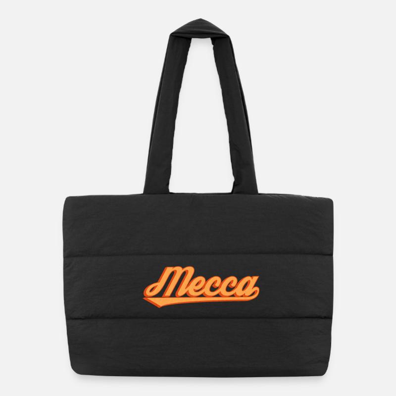 Mecca Retro Schriftzug Puffer-Einkaufstasche