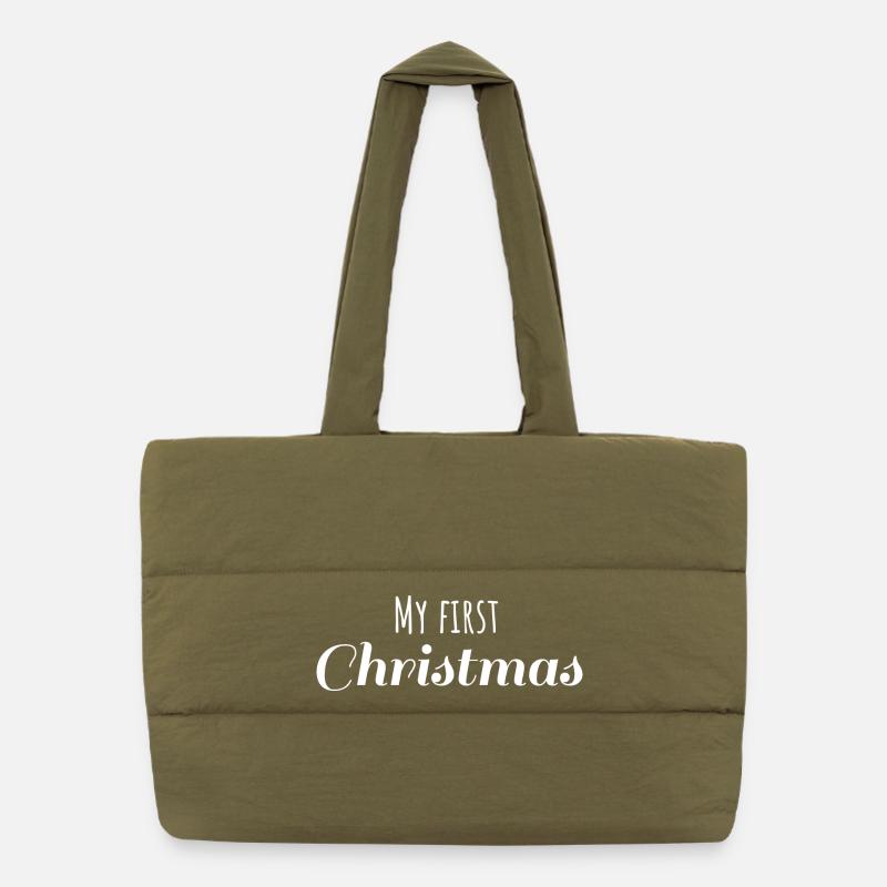 My first Christmas My first X Mas Sweater Puffer Shopping Bag
