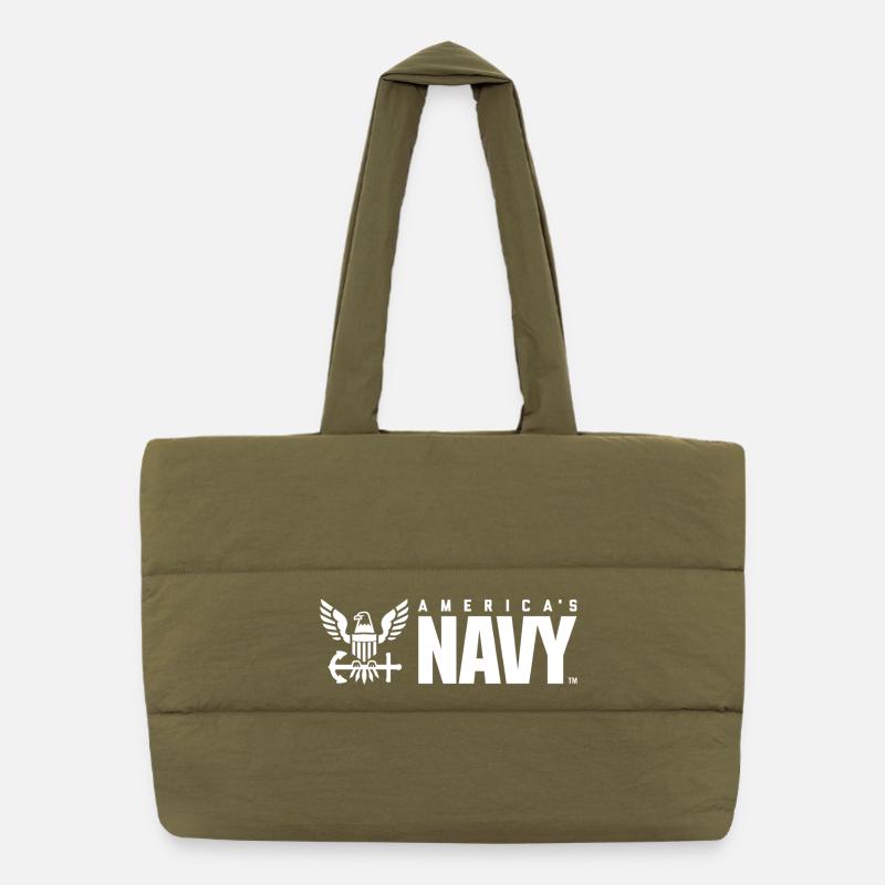 US Navy Emblem Puffer Shopping Bag