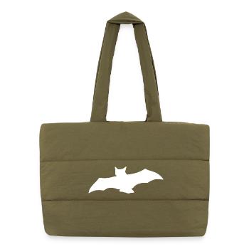 Bat Gothic : symbole de la nuit et de la liberté - Sac shopping matelassé - safari green - Devant