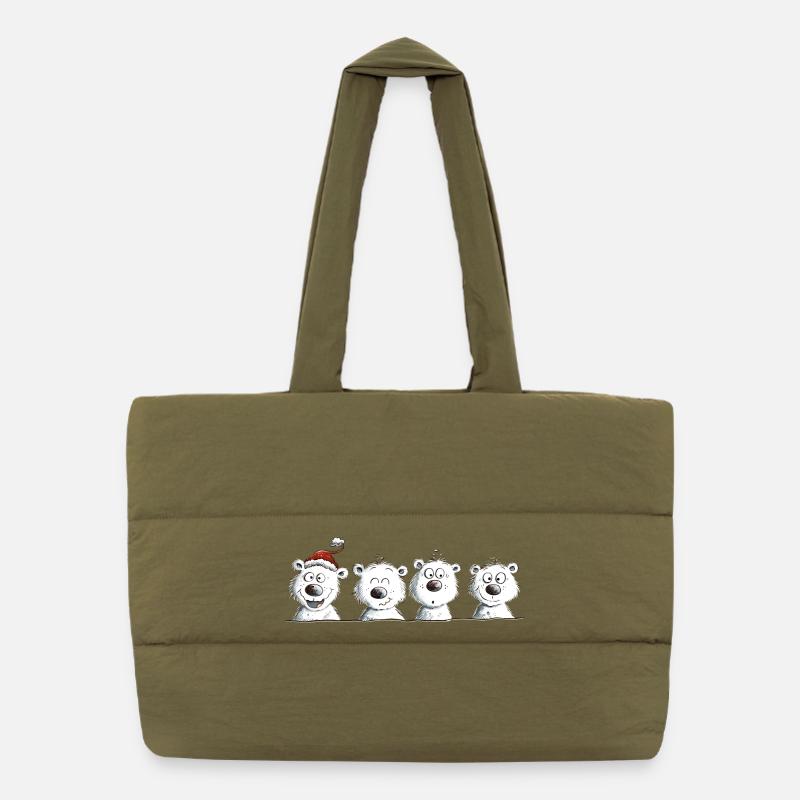 Happy Polar Bear Team Christmas Puffer Shopping Bag