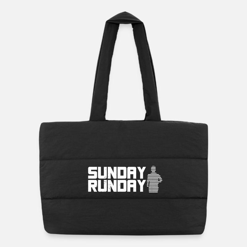 Marathon Runner Sunday Runday Running Puffer Shopping Bag
