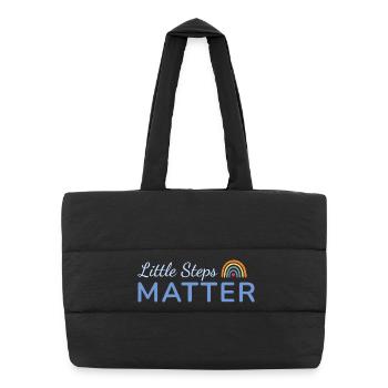 Little Steps Matter Regenbogen blau - Puffer-Einkaufstasche - Schwarz - Vorne