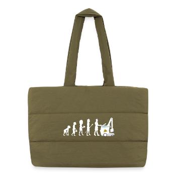 Humor Evolution Manip Mobile Radio Radiology - Puffer Shopping Bag - safari green - Front