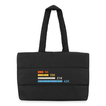 Distances de course II - 5 km 10 km 21 km 42 km marathonien - Sac shopping matelassé - noir - Devant