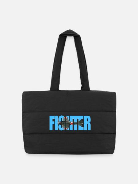 Fighter A6M Zero - Puffer Shopping Bag - black