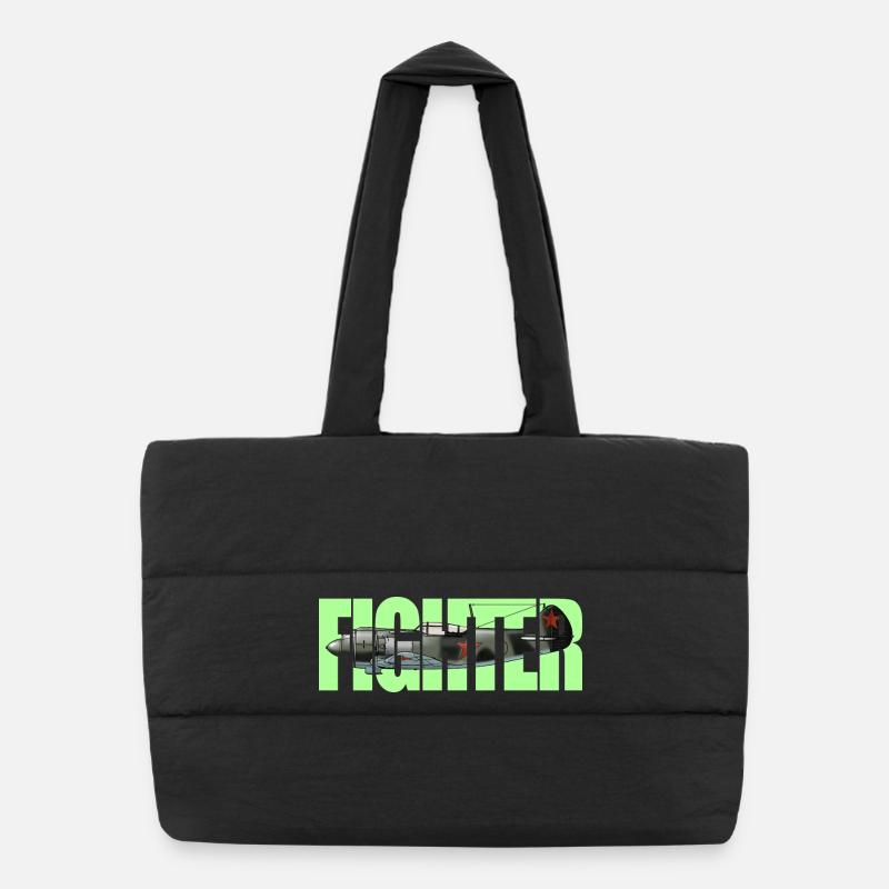 Fighter La-5 Puffer Shopping Bag