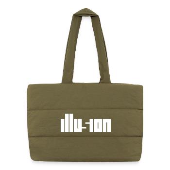 Illusion – Illusion d’optique Conception de contraste - Sac shopping matelassé - safari green - Devant