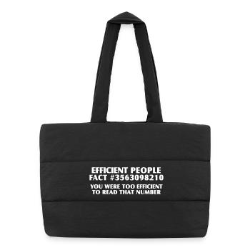 Chemise Nerd efficace - Faits informatiques amusants - Sac shopping matelassé - noir - Devant