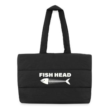 fish head - Puffer Shopping Bag - black - Front