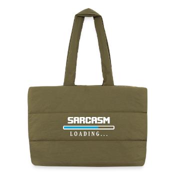 Sarcasm Loading Ladebalken Spruch - Puffer-Einkaufstasche - safari Green - Vorne
