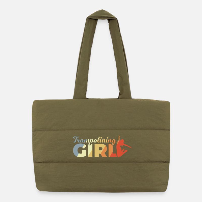 Lustiges Trampolin Mädchen Puffer-Einkaufstasche