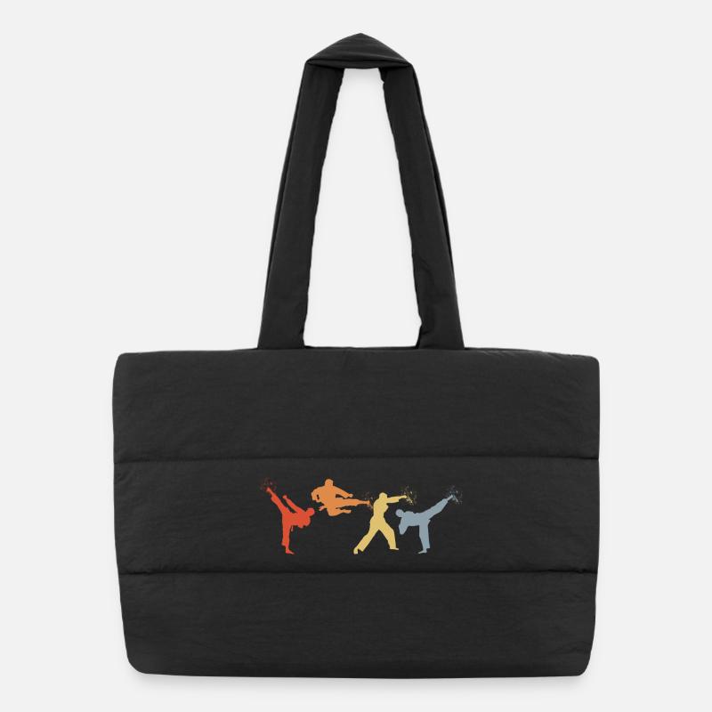 Retro Karateka Puffer-Einkaufstasche