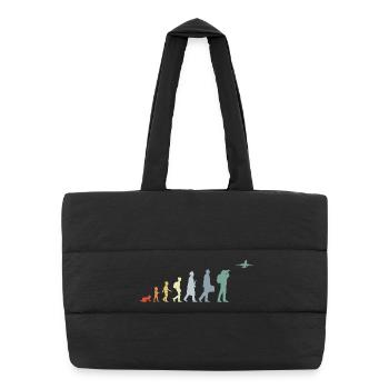 Airplane Observer Evolution - Puffer Shopping Bag - black - Front